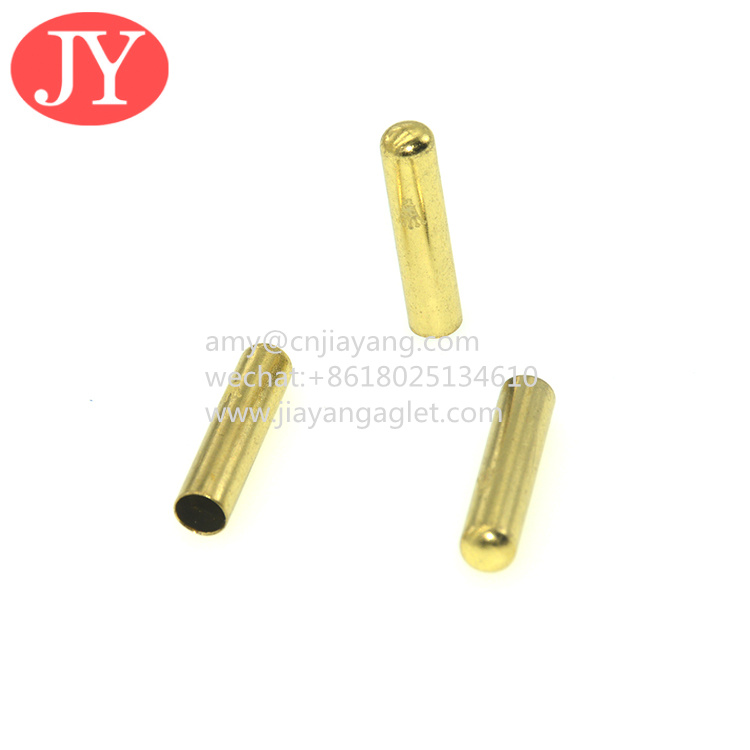 Best Jiayang custom seamless brass tips shoe lace sring cord end laces aglet end plate rope tippings wholesale