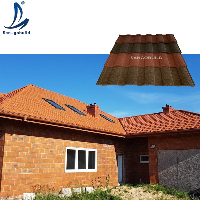 Cheap China Factory Price Roof Tile Metal Roofing Sheet Galvanlume Stone Color Coated Steel Roof Tiles for sale