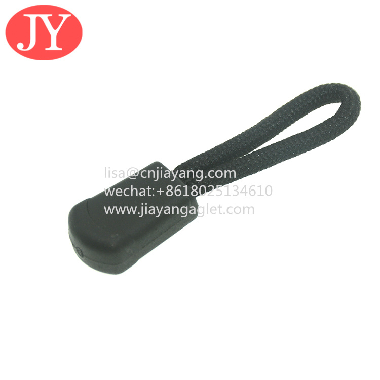 Best plastic string zipper puller for garments custom logo and size rubber zip puller wholesale