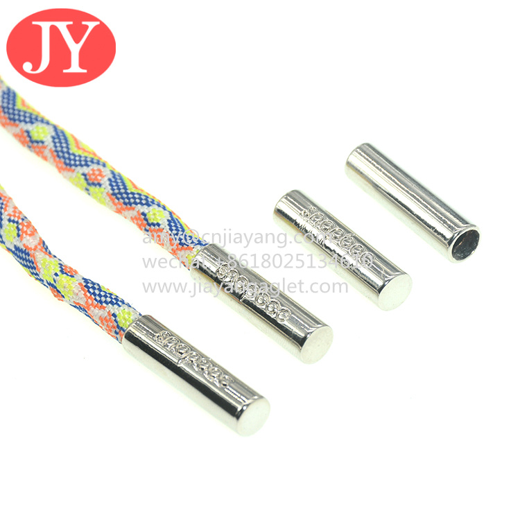 Best Jiayang 4.8*22mm U shape aglet metal crimp metal string tips metal aglet for sale custom logo wholesale