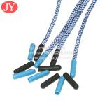 China double print logo string plastic aglet Plastic Tips fashionable polyester round reflective shoelaces for sale