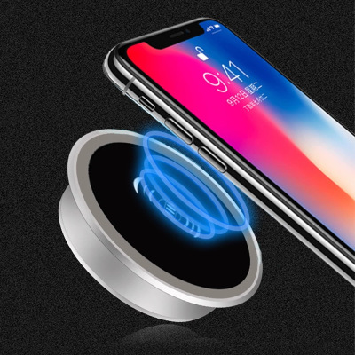 Cheap Qi 10W Fast Desk Wireless Charger Desktop Grommet Conference Table Hole Pad Compatible For iPhone X/8 Plus for sale