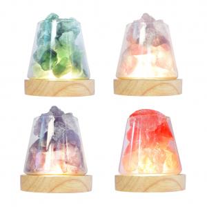 China USB Rechargeable Crystal Salt Lamp Bedside Table With Aroma Therapy Air Diffuser on sale