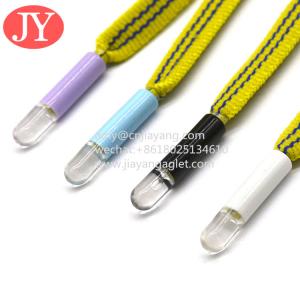 Best 5*17mm Tpu soft plastic shoe lace aglets durable seamless tubular rope cord plastic aglet wholesale