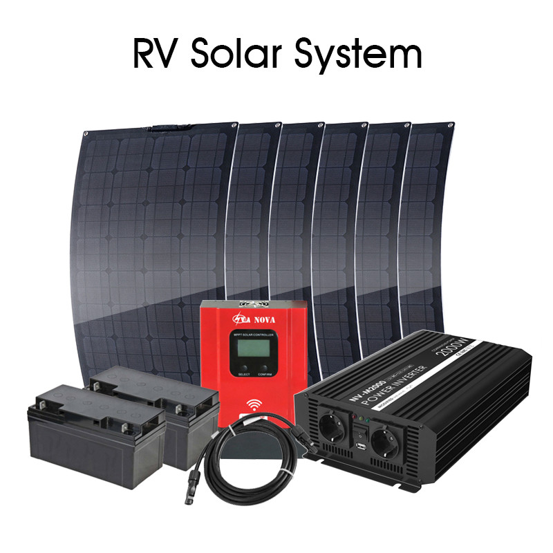 600W DIY RV/Boat Kits Solar System flexible rv solar panel+controller+inverter outdoor