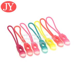 Best JiaYang direct product good quality zip tags cord ,cord pvc rubber zipper puller 3D raised logo wholesale