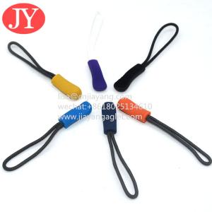 Best Jiayang customized cord string zipper pull plastic rubber durable Zipper Pulls Zipper Tab wholesale