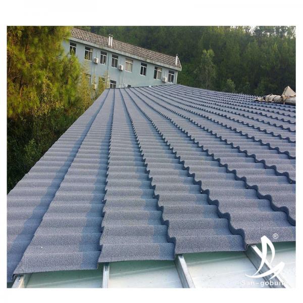 Cheap Light Weight Aluminized Zinc Steel Milano Roofing Sheet in Nigeria 50 Years Warranty Color Stone Coated Metal Roof Tiles for sale