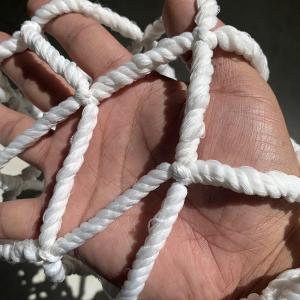 White color 3mm knotless cargo net horizontal safety net scaffolding safety net