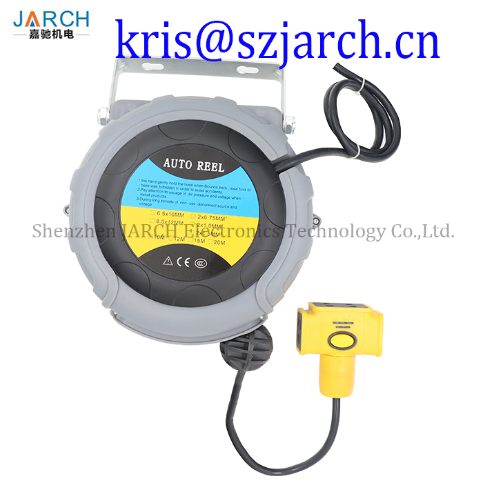China 3~8m Small Retractable Cable Reel Electric Extension Spring Driven Power Cord Reels on sale