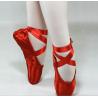 Buy cheap Red and pink colord satin dance ballet pointe shoes with child and adult size from wholesalers