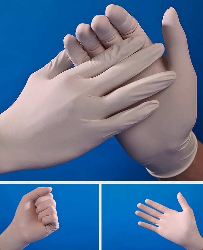 China Natural Rubber Latex Disposable Exam Gloves Non Sterile Powdered on sale