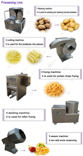 Semi-Automatic Potato Chips Cutting Blanching Frying Production Line Small Scale French Fries Making Machine
