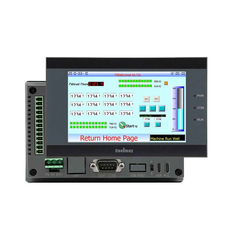 China Passive NPN 5 Inch Touch Screen PLC Combo 32 Bit CPU 408 MHz on sale