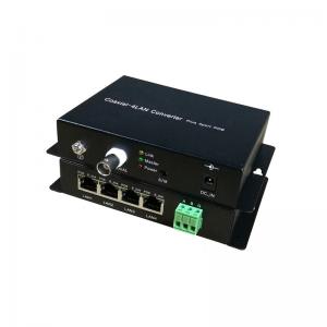 China 4-Port 10/100TX PoE + 1-Port Coax Long Reach PoE Ethernet over Coaxial Extender on sale