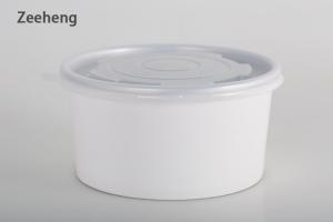 China Round Shape White Kraft Paper Aluminium Foil Inside PE Coated Bowl Food Packaging on sale