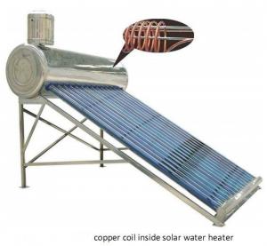 China copper coil pre heated evacuated tube solar water heater on sale