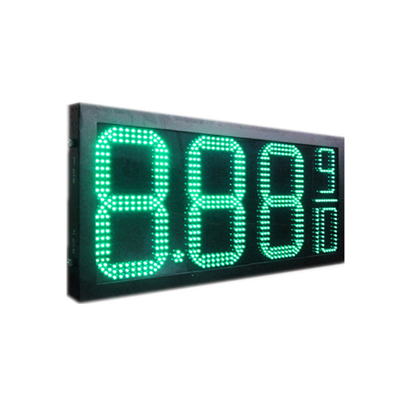 China OUTDOOR GREEN LED SIGNS PRICES WITH 12 INCH DIGITS FOR DOUBLE SIDES on sale