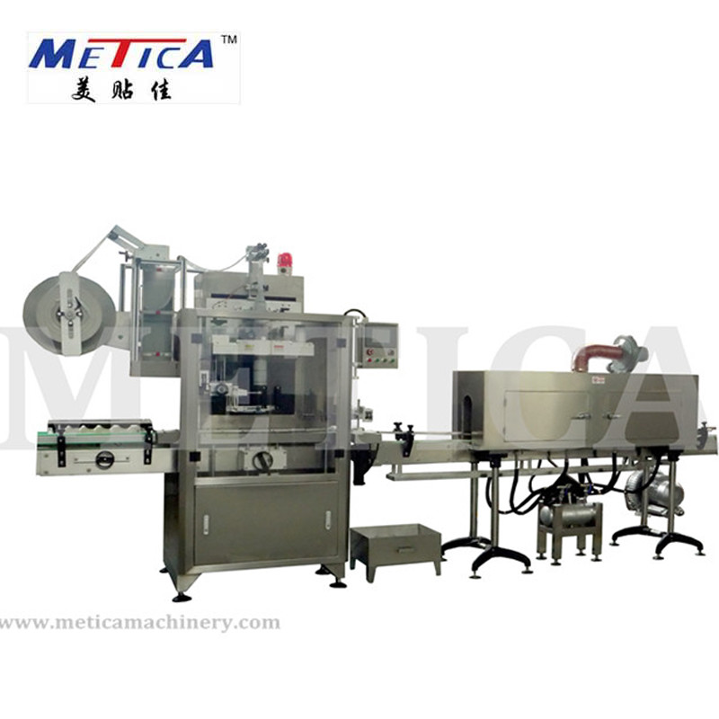 China Automatic Bottle And Can Film Sleeve Shrink Labeling Machine With Steam Shrink Tunnel Bottle Labeling Machine on sale