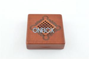 China Matt Printed Wooden Jewelry Box for Women Bangle , Solid Wood Coin Collection Boxes With Custom Carving Pattern on sale