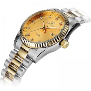 Best SS and Gold combined colors noble gentleman luxury timepiece with date window wholesale