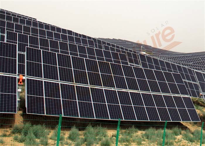 China 1000v Smart Solar Tracking System 90 Modules Easy Solar Tracker 60 Degree on sale