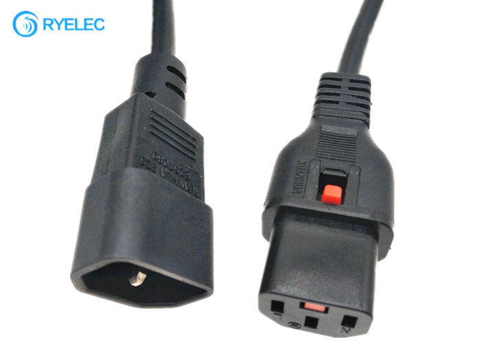 China IEC 320 C13 To C14 Power Cord Plug With 18awg PDU Lock Mains Power Cable Leads on sale