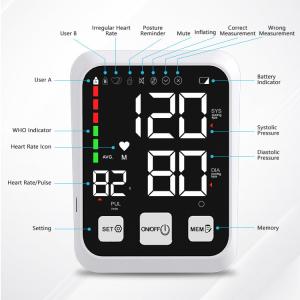 China Automatic Digital Arm Blood Pressure Monitor 2*120 Memory Sphygmomanometer Pressure Gauge Meter for Measuring Pressure on sale