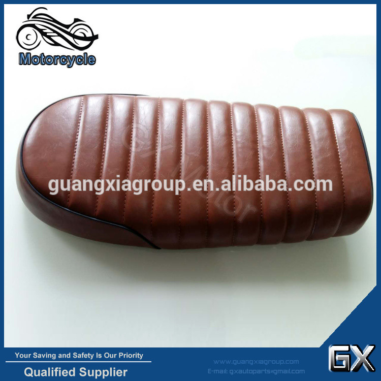 China Motorcycle Vintage Synthetic Leather Flat Brown Seats 53*24.5*7CM on sale