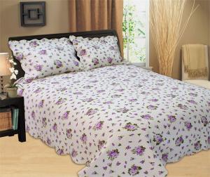Best Purple Flowers Full Size Bed Sets Soft Comfortable With 100% Polyester Material wholesale