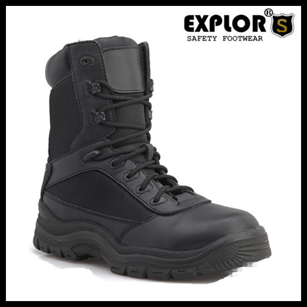 China combat boots for mens military boots police boots black boots leather upper on sale