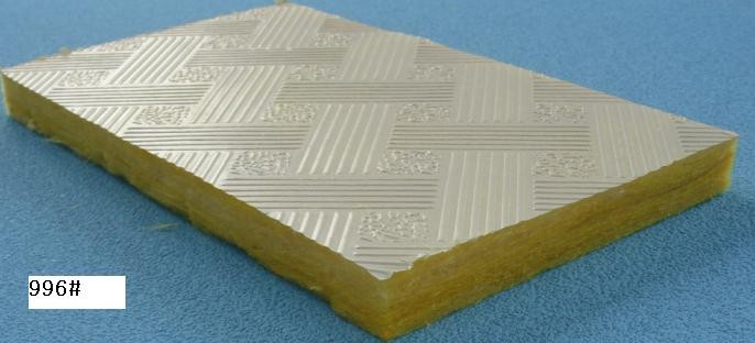 China Yellow Acoustical Glass Wool Ceiling Tiles For Commercial Buildings for sale