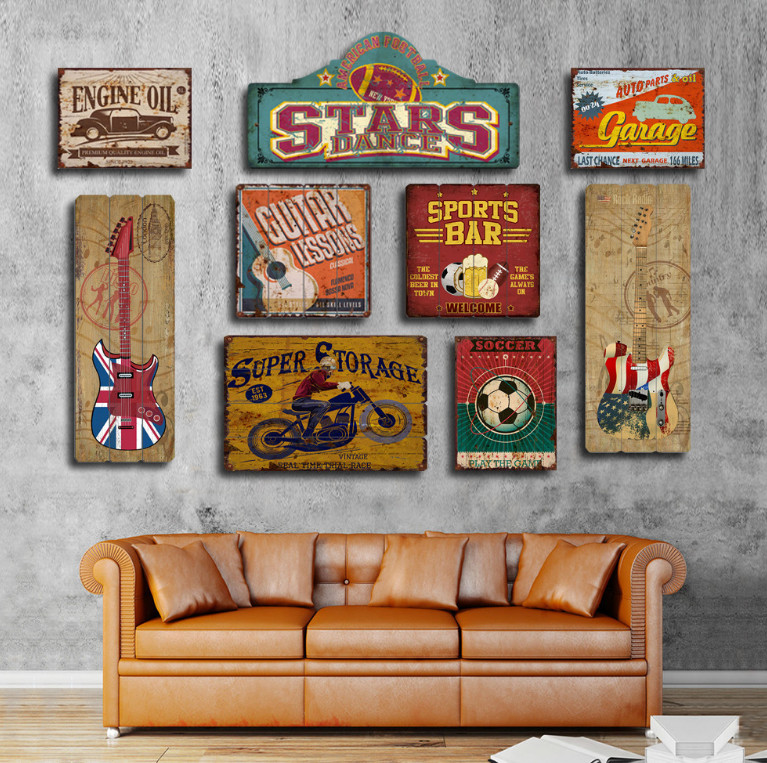 Wooden Tin Signs Home Bar Hotel Club Wall Art Painting Plaque Party Public Decor Vintage Style  Abstract wood carved