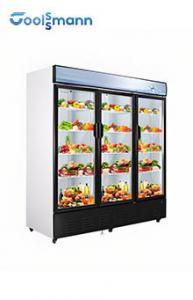 China LED Glass Door Cooler Drinks Fridge 1587L Double Layer Tempered on sale