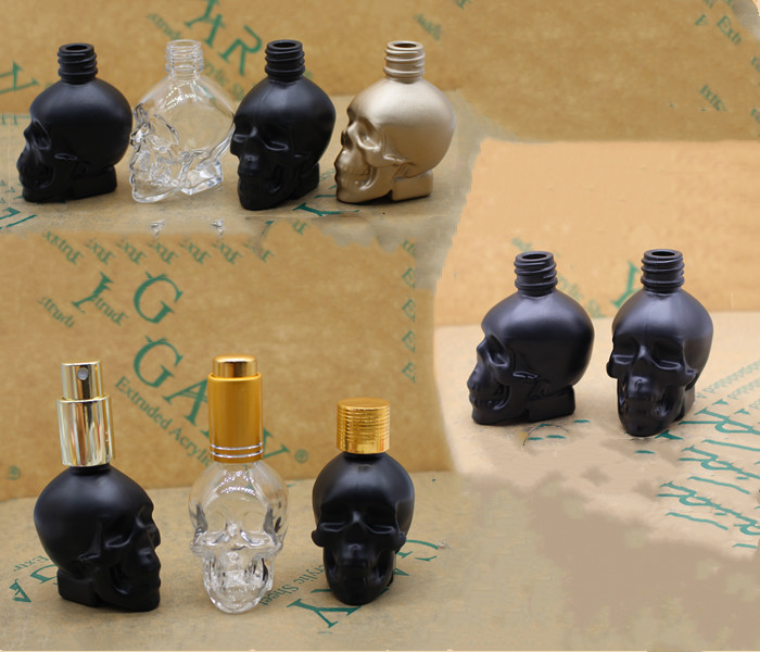 China Fancy Black White Empty Nail Polish Skull Bottle Nail Art Container 3ml on sale
