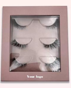 China Wholesale Craft Cardboard Pink Eyelash Box Booklet Custom Logo Packaging Eyelash Box on sale