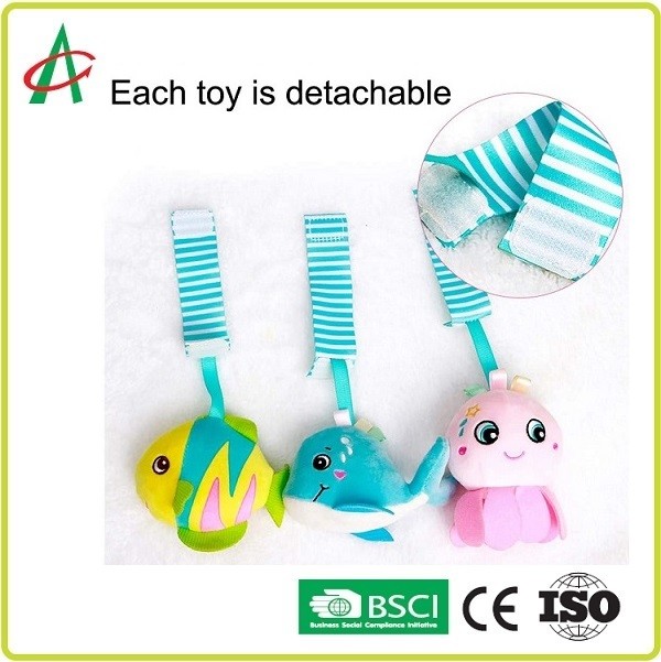 Best 5.3 Ounces Hanging Toys For Baby Car Seat 8.7”Ocean Animal wholesale