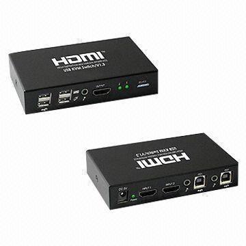 Cheap 2 Inputs to 1 Output HDMI USB KVM Switch, Supports Video and Audio Signals for sale