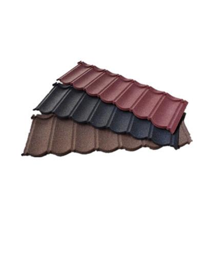 Cheap 0.45mm Makuti Grained Stone Coated Metal Roof Tile Building Materials for sale