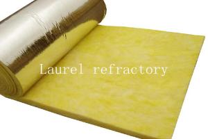 China Glass Wool Blanket Refractory Materials 25mm x 1.2M x 20M with Oneside Aluminium Foil on sale