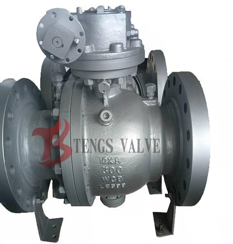 Cheap Flanged Trunnion Soft Seated Ball Valve , Cast Steel WCB WCB Ball Valve Split Body for sale