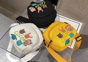 China DIY acrylic pin kids Canvas bag shoulder mobile phone bag cute customs logo pin picture cartoon cloth bag on sale