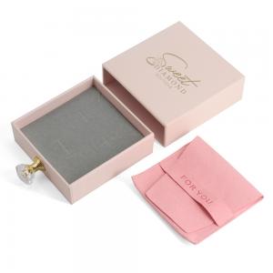 China Custom Printed Pink Bracelet Satin Jewelry Box Small Brooch Gift Boxes For Packiging on sale