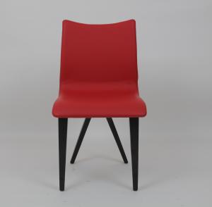 China Lxury Upholstery Nordic Restaurant Leather Dining Chair Metal Red on sale