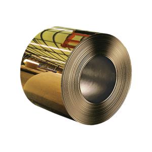 China 201 304 0.8mm Colour Coated Steel Coils Gold PVD Color Coated Slit Edge on sale