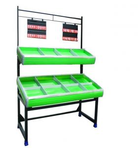 China Single-Side Two Layer Cold-Rolled Steel Fruit And Vegetable Rack , Powder-Coated on sale