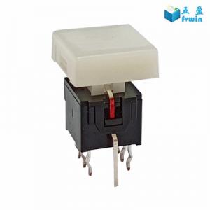 China Hot-Selling LED push button switch 7.5x8.5 illuminated tact switch 8pin self-locking with 10mm square cap button on sale