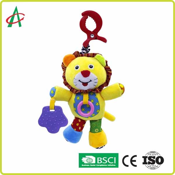 Best Lion 15cm Baby Plush Rattle With Chewing Teethers wholesale