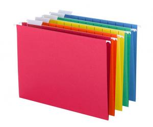 China Hanging File Folders, 1/5-Cut Tab, Letter Size, Assorted Primary Colors, 25 Per Box on sale