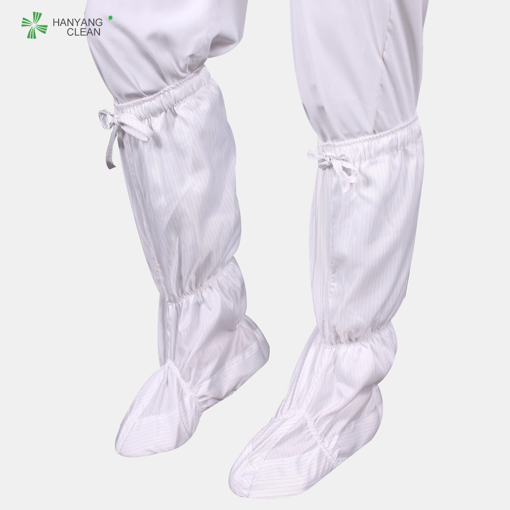 China Wholesale Cleanroom antistatic esd shoe boots soft long booties white color suitable for cleanroom on sale